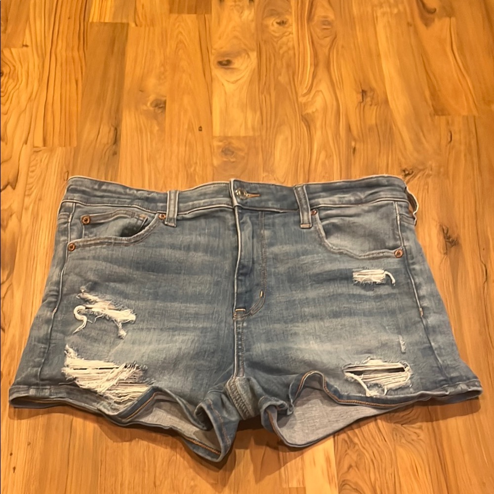 Denim Blue Distressed Women's Shorts